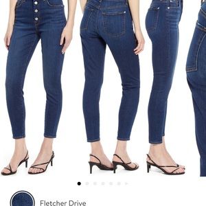7FAM High Rise Button Fly Skinny jeans